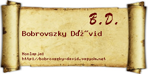 Bobrovszky Dávid névjegykártya